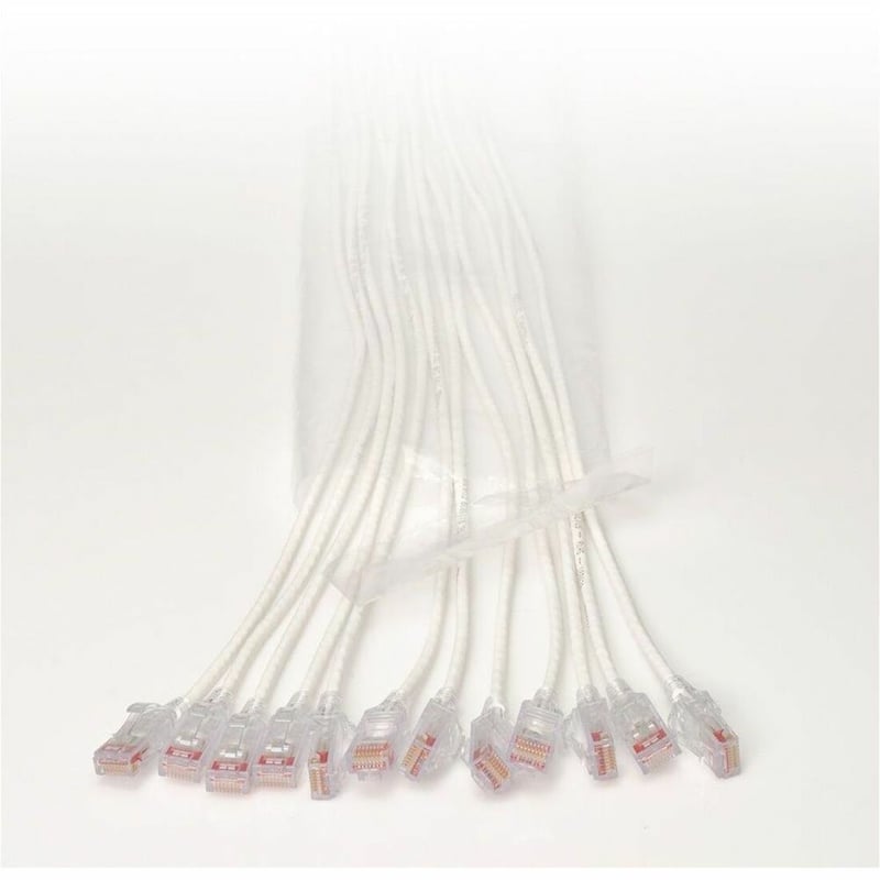 Ortronics EZ Patch Flat Pack Reduced Diameter CAT6A 5ft, 12 Pack, White - Thumbnail 1
