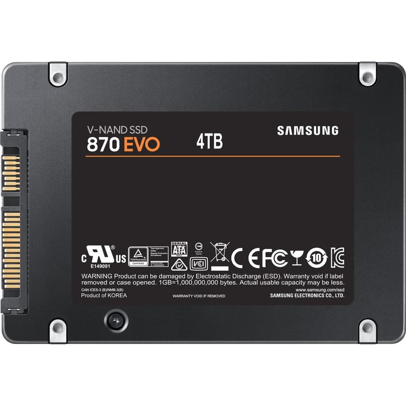 Samsung 870 EVO MZ-77E4T0B/AM 4 TB Solid State Drive - 2.5" Internal - SATA (SATA/600) - Thumbnail 4
