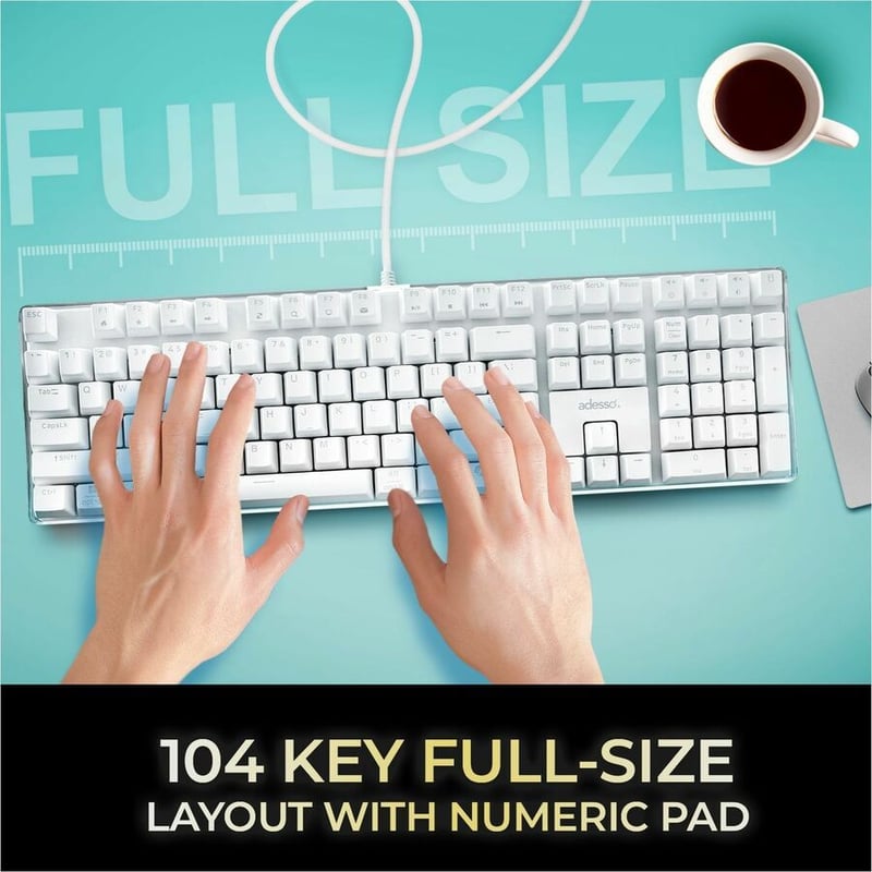 MULTI O/S W-COPILOT AI HOTKEY USB WHITE MECHANCICAL KEYBOARD - Thumbnail 3