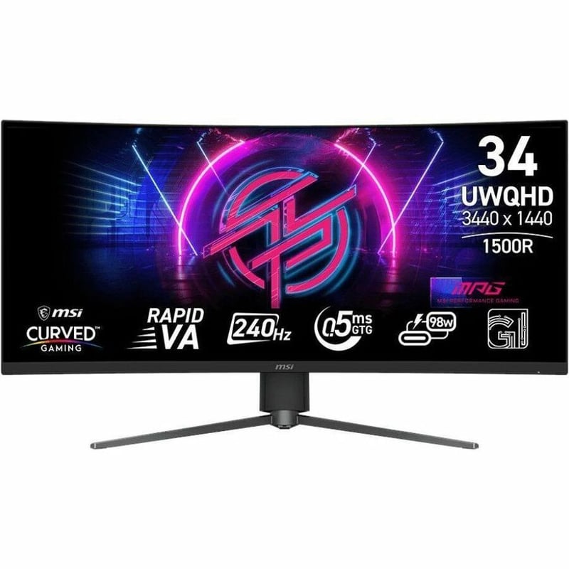 MPG 346CQRF X24 GAMING MONITOR 34IN RAPID VA 3440X1440 UWQHD 240HZ - Thumbnail 3