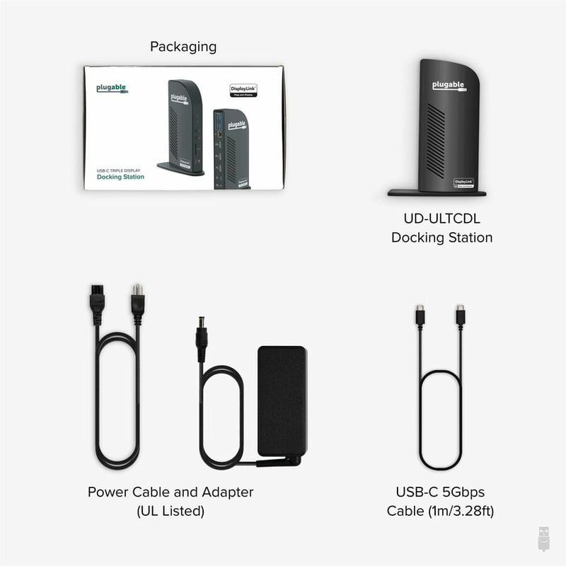 Plugable 13-in-1 USB-C Triple Monitor Docking Station with 100W Charging, Compatible with Windows, Mac, and Chrome with Thunderbolt 3 / 4 or USB-C