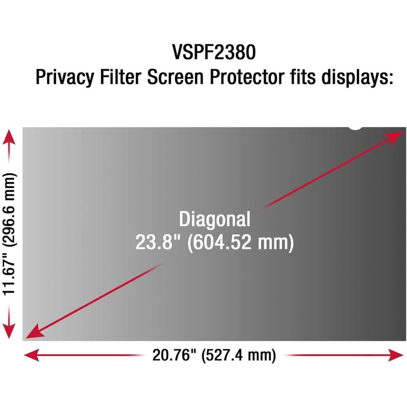 ViewSonic Privacy Filter Screen Protector Black - Thumbnail 2
