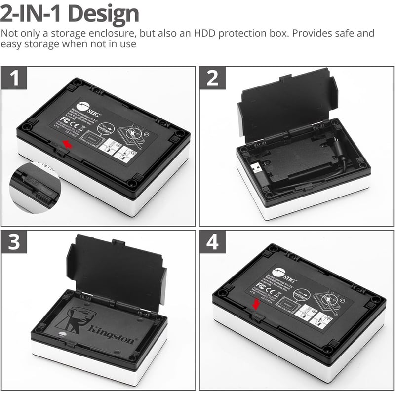 SIIG Drive Dock - USB 3.0 Host Interface - UASP Support External - Black - Thumbnail 5