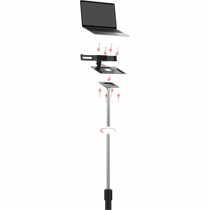 CTA Digital Rolling Floor Stand with Security Laptop Holder - Thumbnail 2