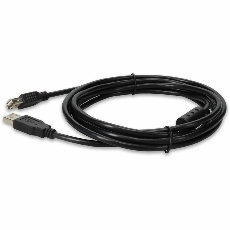 AddOn 5-Pack of 10ft USB 2.0 (A) Male to Female Black Cables - Thumbnail 2