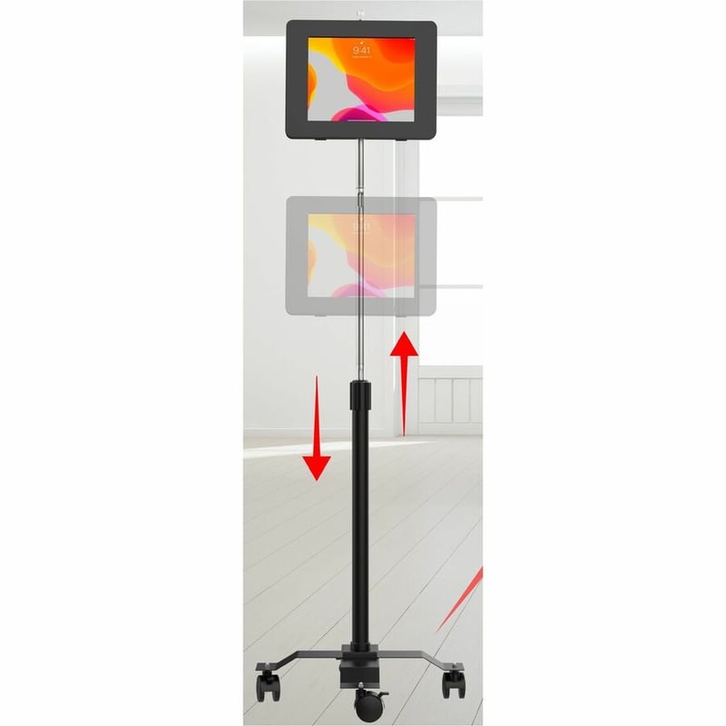 CTA Digital Compact Mobile Floor Stand with Universal Security Enclosure (Black) - Thumbnail 3