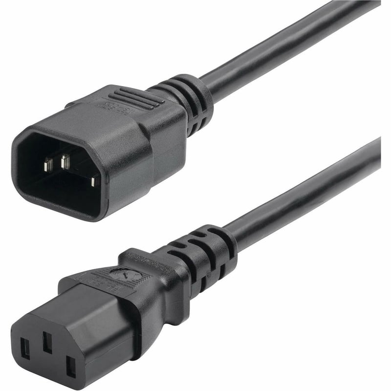 StarTech.com 2ft (60cm) Power Extension Cord, IEC 60320 C14 to C13 PDU Power Cord, 10A 250V, 18AWG, UL Listed Components - Thumbnail 1
