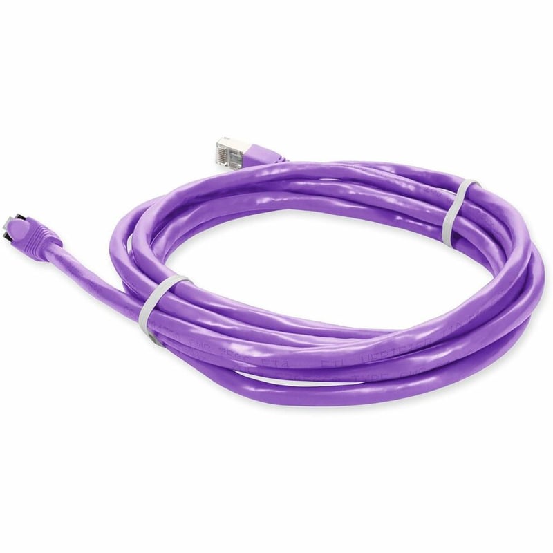 AddOn 1ft Violet CAT 6 Shielded PVC Ethernet Cable Snagless Easy Clear Boot RJ-45 M/M - Thumbnail 3