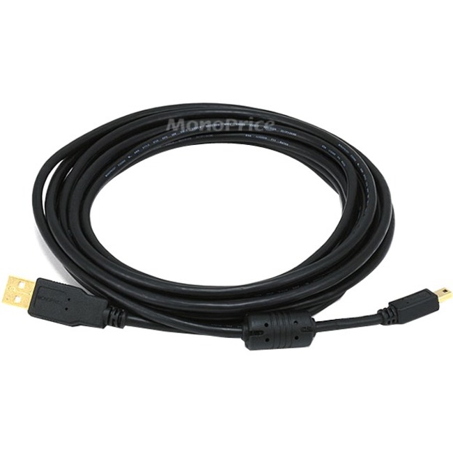 USB 2 A M TO MINI-B MALE 28/24AWG 15FT