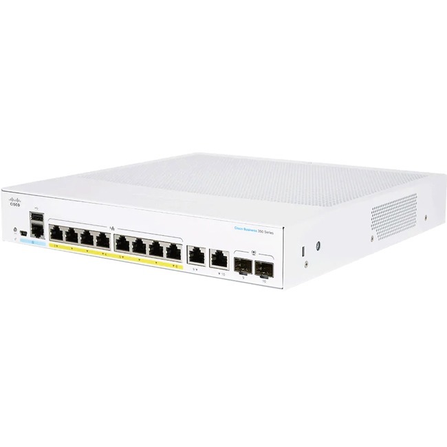 CBS250 SMART 8-PORT GE, FULL POE, EXT PS, 2X1G COMBO