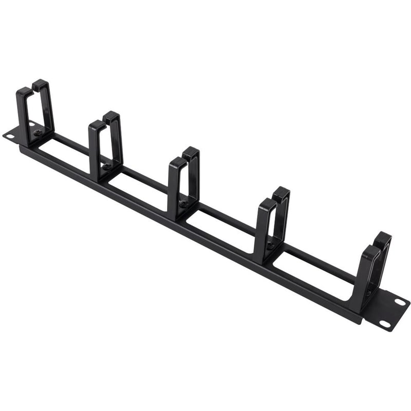 Rack Solutions 1U Horizontal Plastic D-Ring Pass Thru Cable Management Bar - Thumbnail 2
