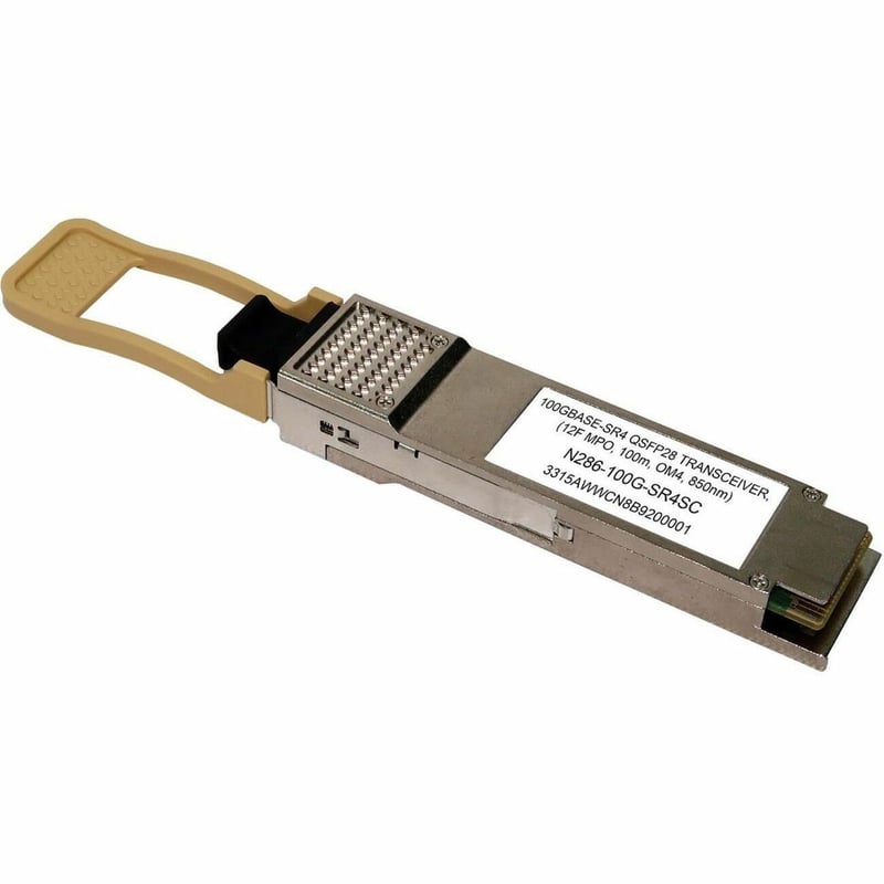 Eaton Tripp Lite Series Cisco-Compatible QSFP-100G-SR4-S QSFP28 Transceiver - 100GBase-SR4, MTP/MPO MMF, 100 Gbps, 850 nm, 100 m (328 ft.) - Thumbnail 1