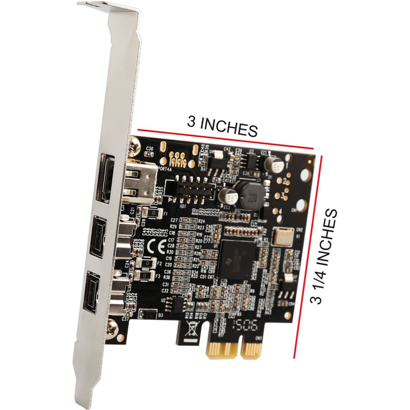 SYBA Multimedia 2 Port 1394B Firewire and1 Port 1394A PCI-e 1.0 x1 Card - Thumbnail 2