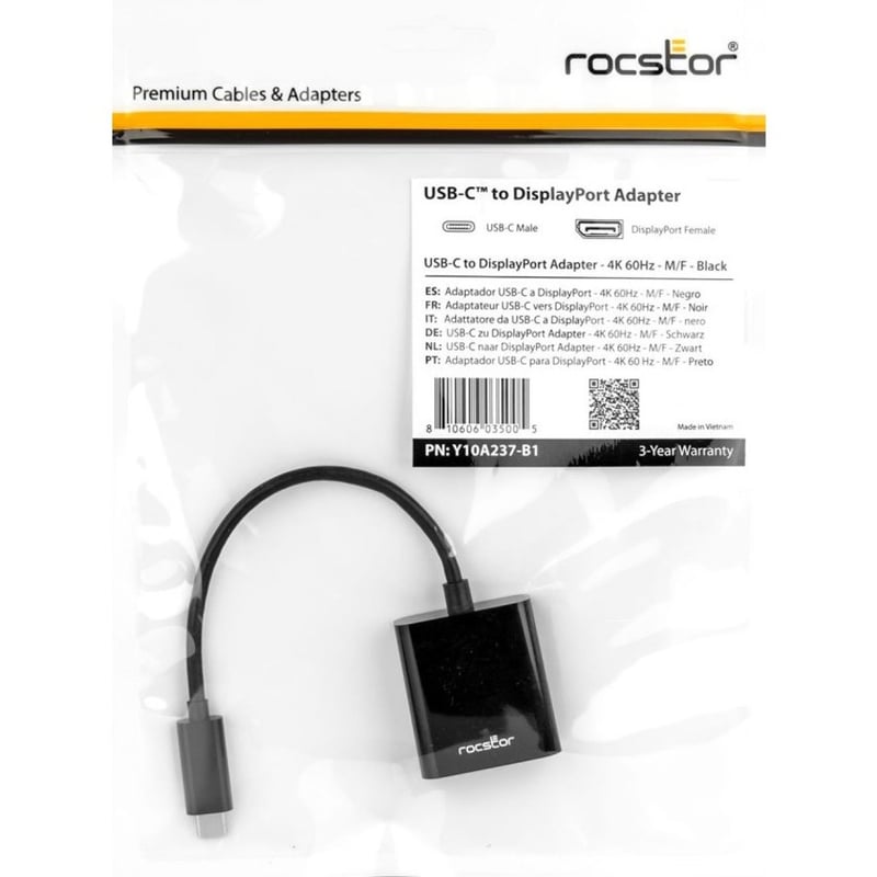 Rocstor USB-C to DisplayPort Adapter - 4K 60Hz - Thumbnail 5