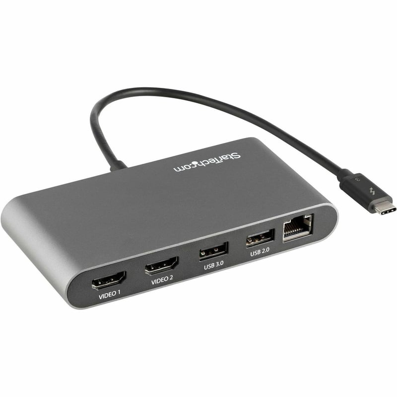 StarTech.com Thunderbolt 3 Mini Dock - Portable Dual Monitor TB3 Laptop Docking Station HDMI 4K 60Hz - 2x USB-A & GbE - 28cm (11") cable - Thumbnail 1