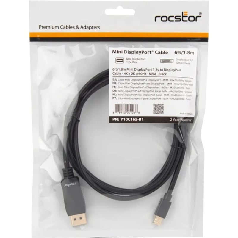 Rocstor DisplayPort/Mini DisplayPort Audio/Video Cable (3-Pack) - Thumbnail 5