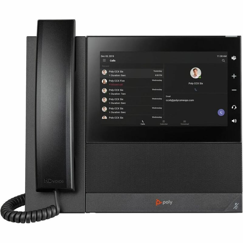 Poly CCX 600 IP Phone - Corded - Corded/Cordless - Wi-Fi, Bluetooth - Desktop - Black - Thumbnail 5