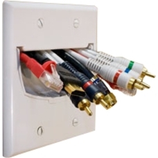 On-Q Single Gang Hinged Bullnose Wall Plate, White - Thumbnail 4