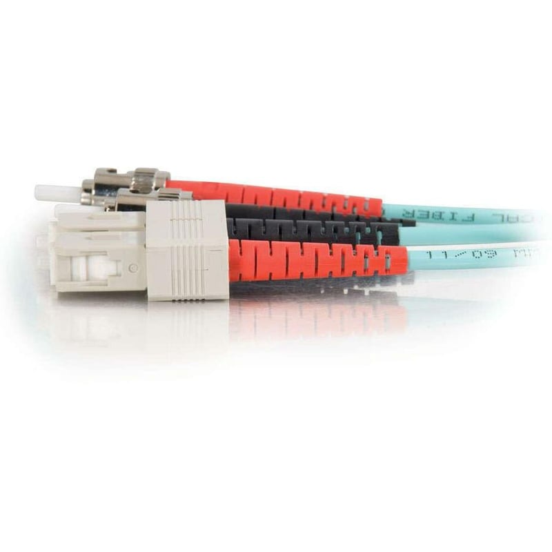 C2G-1m SC-ST 10Gb 50/125 OM3 Duplex Multimode PVC Fiber Optic Cable - Aqua - Thumbnail 4