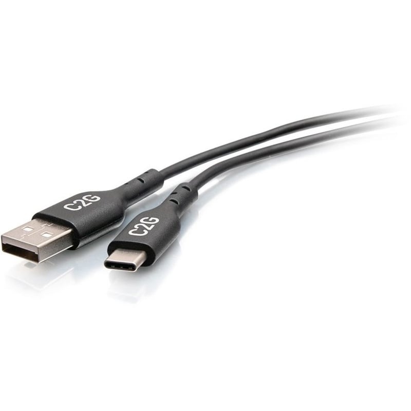 C2G 1.5ft USB C to USB A Adapter Cable - USB 2.0 - 480Mbps - M/M - Thumbnail 2