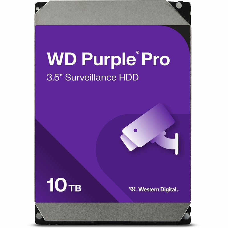 Western Digital Purple Pro WD101PURP 10 TB Hard Drive - 3.5" Internal - SATA (SATA/600) - Conventional Magnetic Recording (CMR) Method - Thumbnail 1