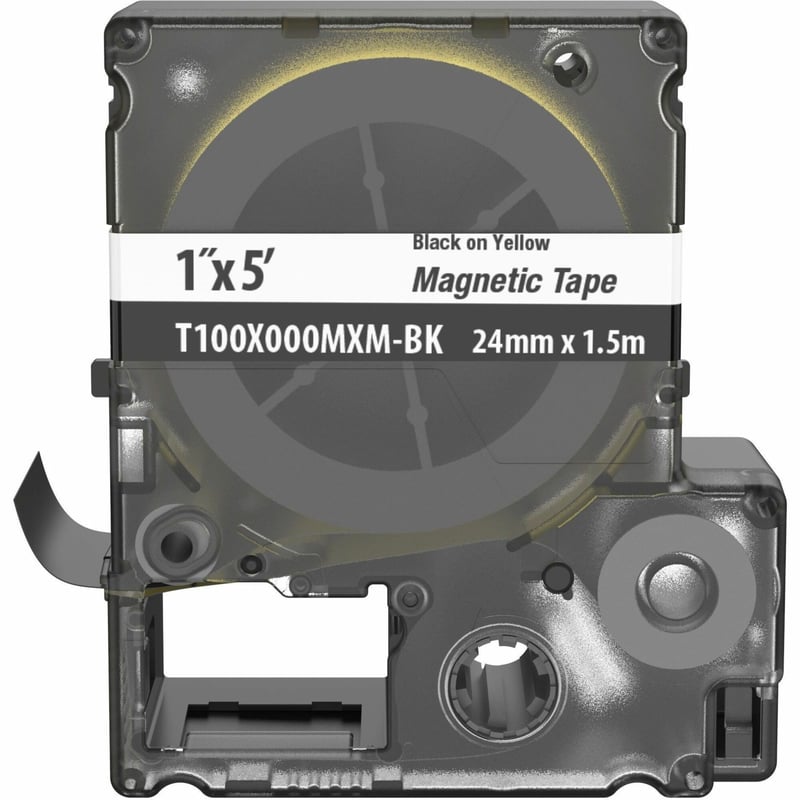 Panduit PXE T100X000MXM-BK MP Printer Cont. Tape, Safety & ID, Magnetic, Blk/Ylw, 1" W - Thumbnail 1