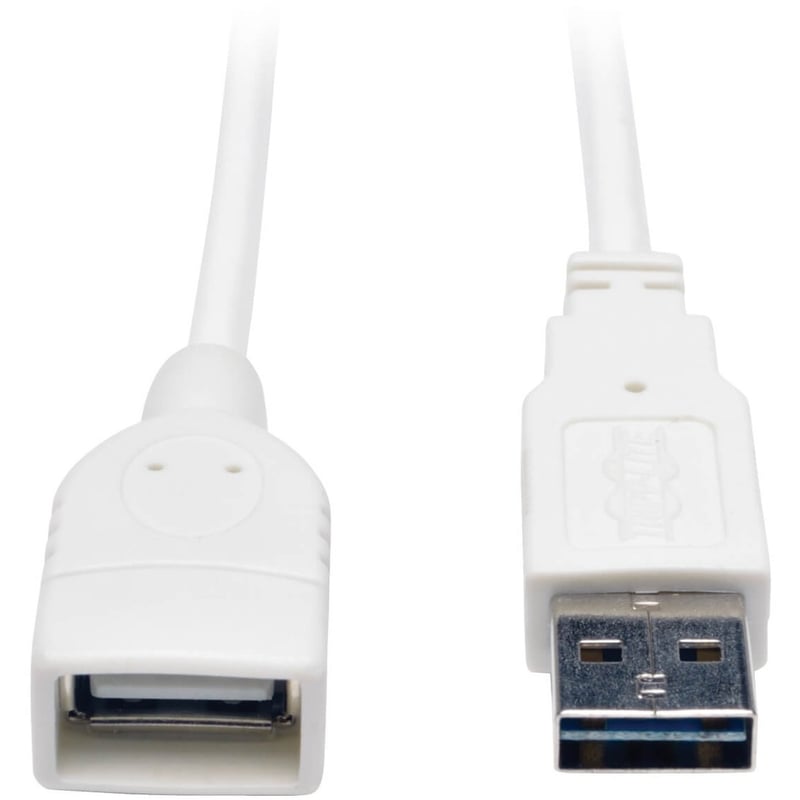 Eaton Tripp Lite Series Universal Reversible USB 2.0 Extension Cable (Reversible A to A M/F), White, 3 ft. (0.91 m) - Thumbnail 1