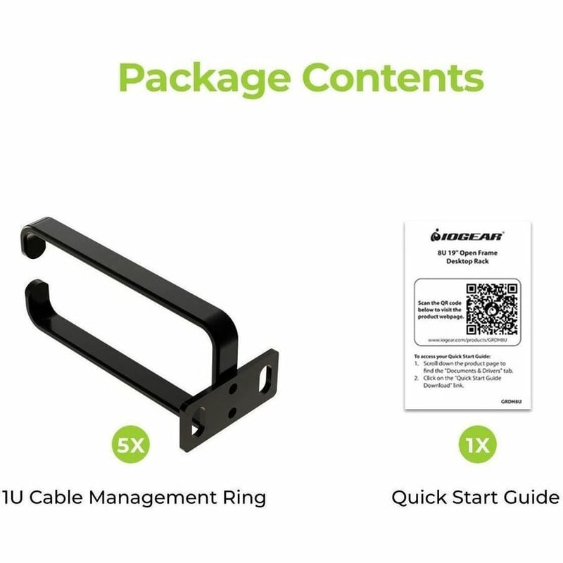 IOGEAR 1U Cable Management Ring - 1.8x3.9 inch (4.5cmx10cm) (5 Pack) - Thumbnail 4
