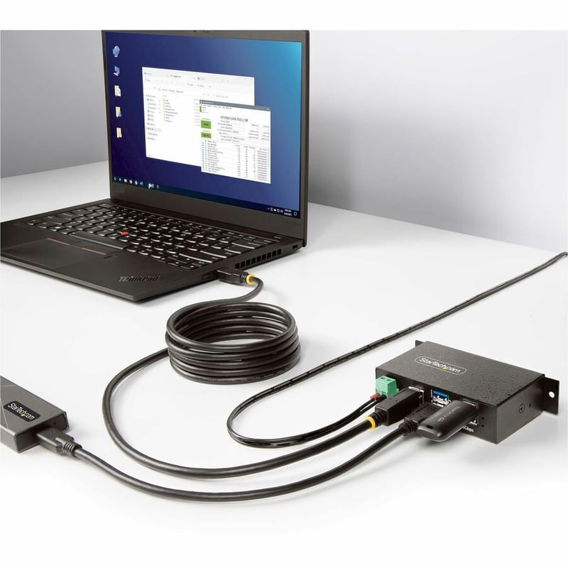 StarTech.com 4-Port Managed USB Hub, Heavy Duty Metal Industrial Housing, ESD & Surge Protection, Wall/Desk/Din-Rail Mountable, USB 5Gbps - Thumbnail 2