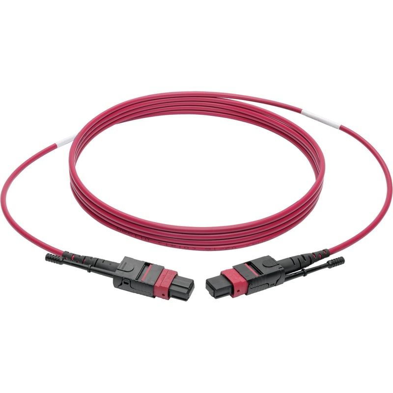 Eaton Tripp Lite Series 100G MTP/MPO Multimode OM4 Plenum-Rated Fiber Optic Cable (F/F), 12 Fiber, 40/100GBASE-SR4, Push/Pull Tabs, Magenta, 3 m - Thumbnail 3
