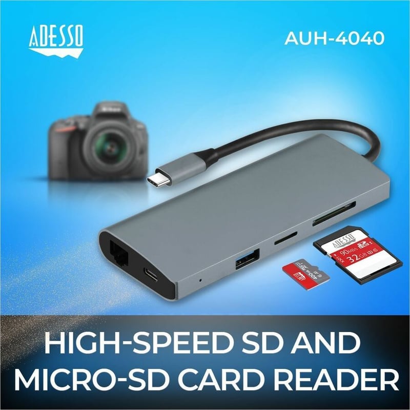 Adesso 9-in-1 USB-C Multi-Port Docking Station (TAA Compliant) - Thumbnail 2