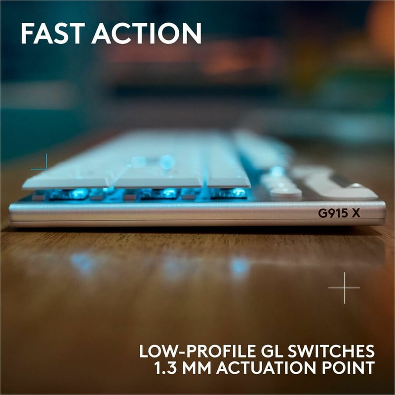 G915 X LIGHTSPEED TACTILE WHITE GAMING KEYBOARD - Thumbnail 3