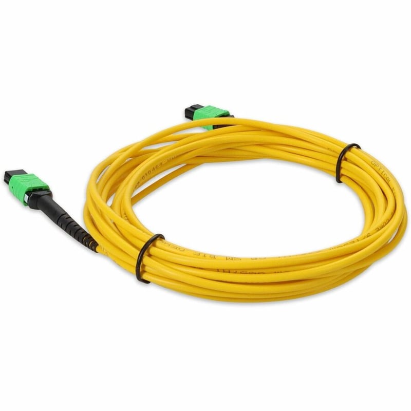 AddOn 2m MPO/APC to MPO/APC Yellow OS2 OFNR (Riser-Rated) 12-Strand SMF Type-A (Straight) Fiber Patch Cable - Thumbnail 3