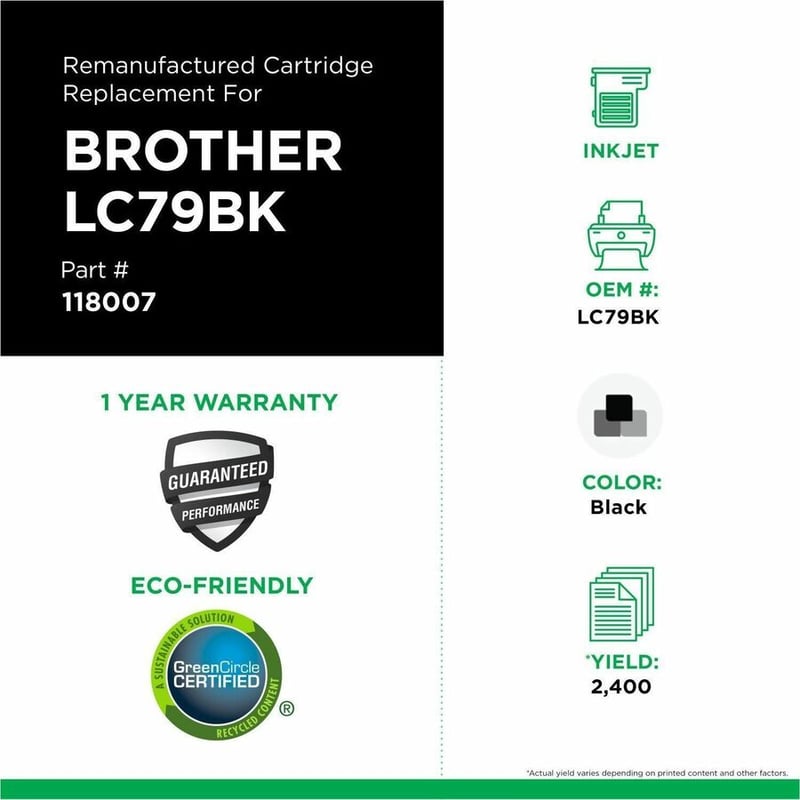 Clover Imaging Remanufactured Extra High Yield Black Ink Cartridge for Brother LC79XXL - Thumbnail 3
