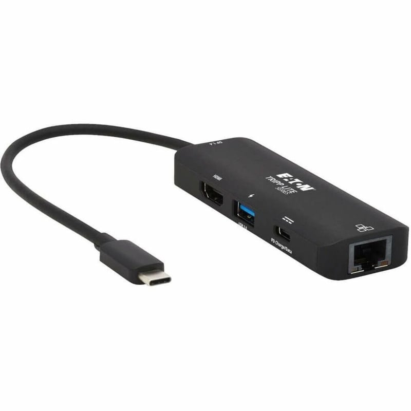 Tripp Lite by Eaton USB-C Multiport Adapter - 4K 60 Hz HDMI USB 3.x (5Gbps) Hub Ports GbE 100W PD Charging HDR HDCP 2.2 - Thumbnail 1