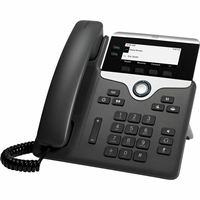 Cisco 7821 IP Phone - Refurbished - Corded - Corded - Wall Mountable, Tabletop - Charcoal - Thumbnail 2