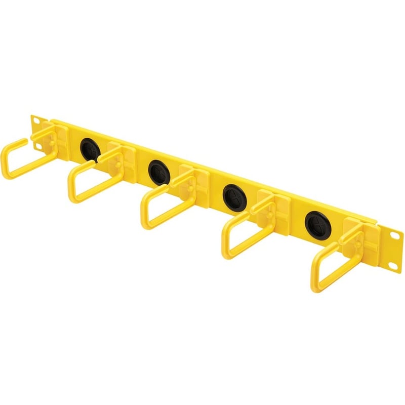 Tripp Lite by Eaton Horizontal Cable Manager Flexible Rings Yellow 1U Rackmount - Thumbnail 5