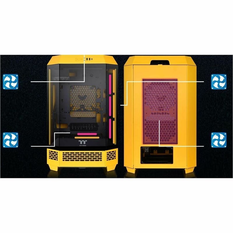 Thermaltake The Tower 300 Bumblebee Micro Tower Chassis - Thumbnail 2