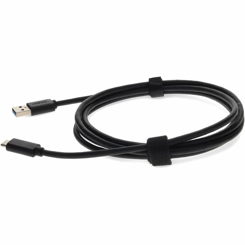 AddOn 6ft USB 2.0 (C) Male to USB 2.0 (A) Male Black Adapter Cable - Thumbnail 2