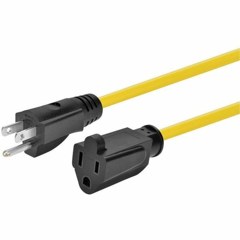 MONOPRICE OUTDOOR EXTENSION CORD - NEMA 5-15P TO NEMA 5-15R 14AWG 15A SJTW YELLO - Thumbnail 1