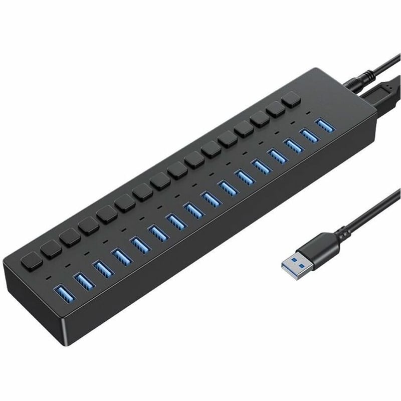 4XEM 16 Port USB 3.0 Power Switch Data Transfer Hub - Thumbnail 1