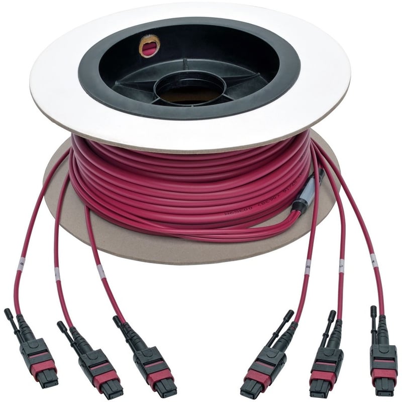 Eaton Tripp Lite Series MTP/MPO Multimode Base-8 Trunk Cable, 24-Strand, 40GB/100GB, 40/100GBASE-SR4, OM4 Plenum-Rated (3xF/3xF), Push/Pull Tab, Magenta, 15 m (49 ft.) - Thumbnail 4