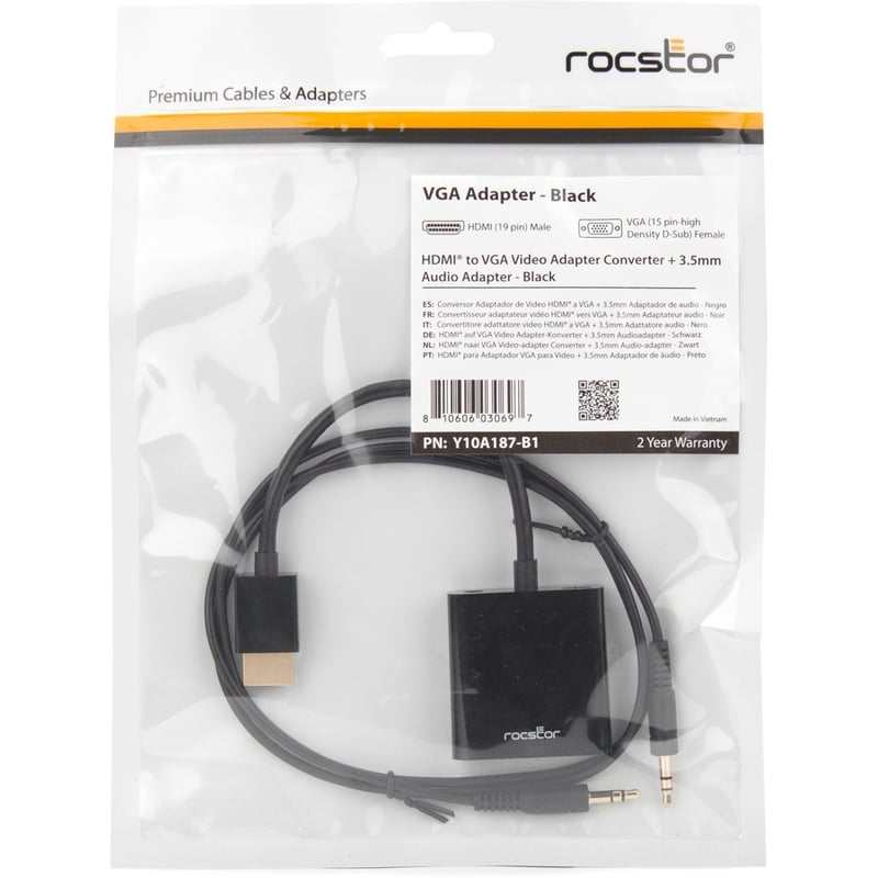 Rocstor Premium HDMI to VGA + 3.5mm Audio Adapter - Thumbnail 5