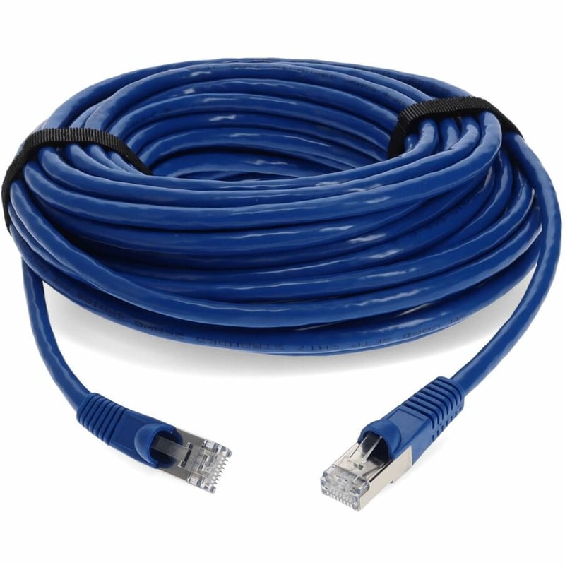 AddOn 30ft Blue CAT 7 Shielded (S/FTP) PVC Ethernet Cable Snagless Bubble Boot RJ-45 M/M