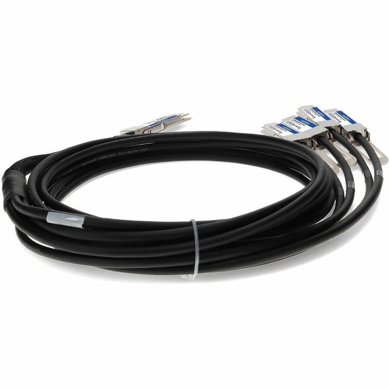 AddOn MSA and TAA Compliant 200GBase-CU QSFP-DD 200G to 4xQSFP28 50G NRZ Direct Attach Cable (Passive Twinax, 2.5m) - Thumbnail 4