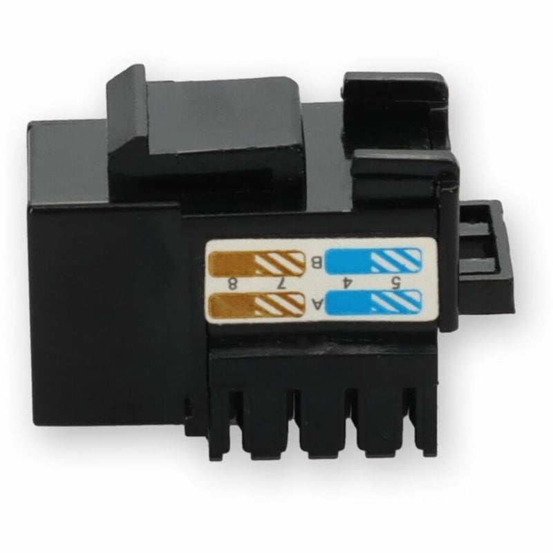 AddOn Non-Terminated to RJ-45 (Female) Black Cat6 UTP Copper Connector 90 Degree - Thumbnail 2