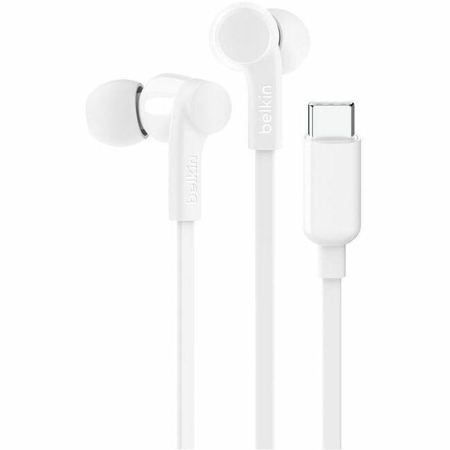 USB-C EARBUDS W/ ADJUSTABLE VOLUME LIMITER WHITE RETAIL BOX - Thumbnail 1
