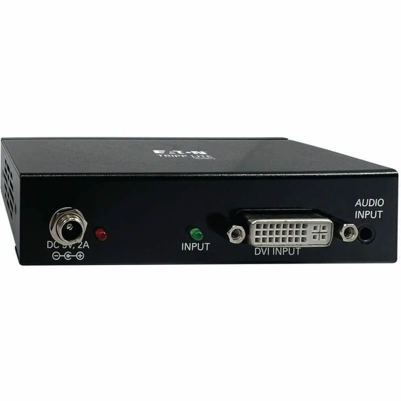 Tripp Lite by Eaton 2-Port DVI Splitter with Audio and Signal Booster, Single-Link 1080p @ 60 Hz (DVI-D F/2xF), International Plug Adapters, TAA - Thumbnail 1
