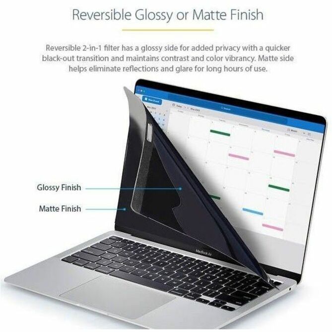 StarTech.com Laptop Privacy Screen for 13 inch MacBook Pro & Air - Magnetic Removable Security Filter - Blue Light Reducing - Matte/Glossy - Thumbnail 3
