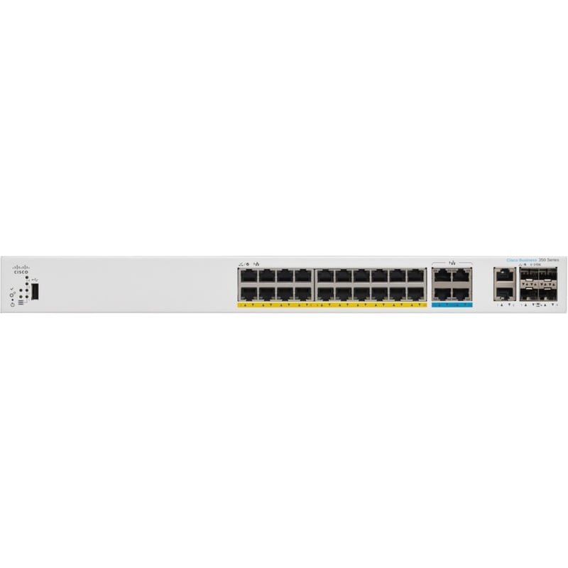 CBS350 MANAGED 4-PORT 2.5GE, 20-PORT GE, POE, 4X10G SFP+ - Thumbnail 1